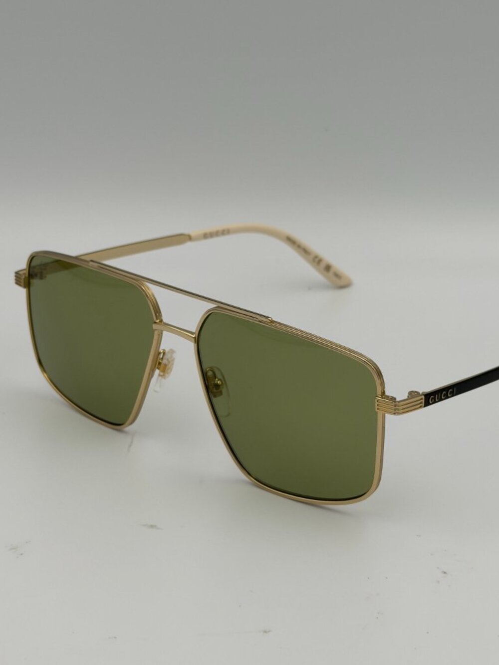 Gucci GG0941S 002 Gold Black Green Pilot Sunglasses 60mm NEW